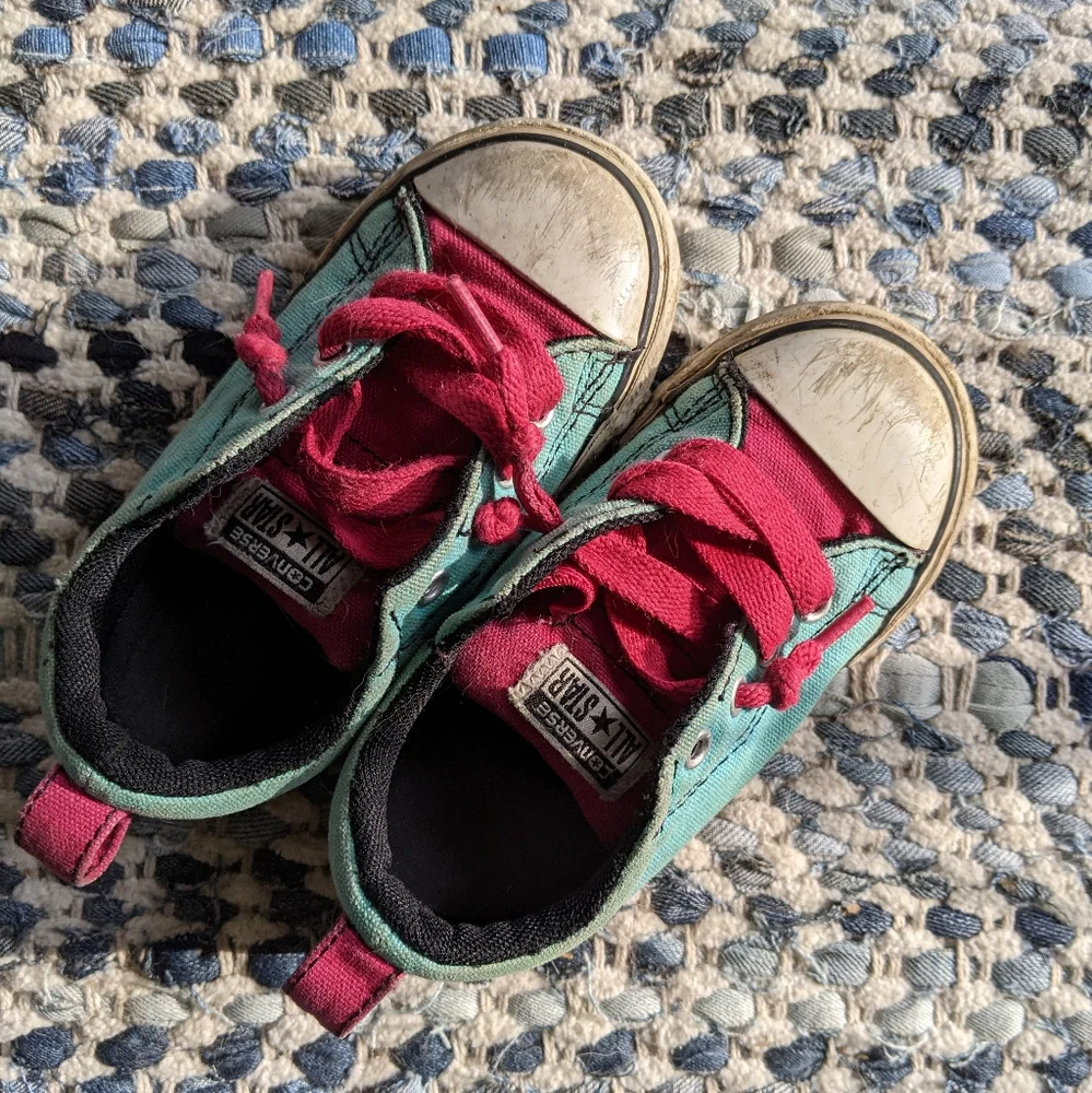 Converse Chuck Taylor All Star pink and teal blue size 8 - Picture 1 of 7